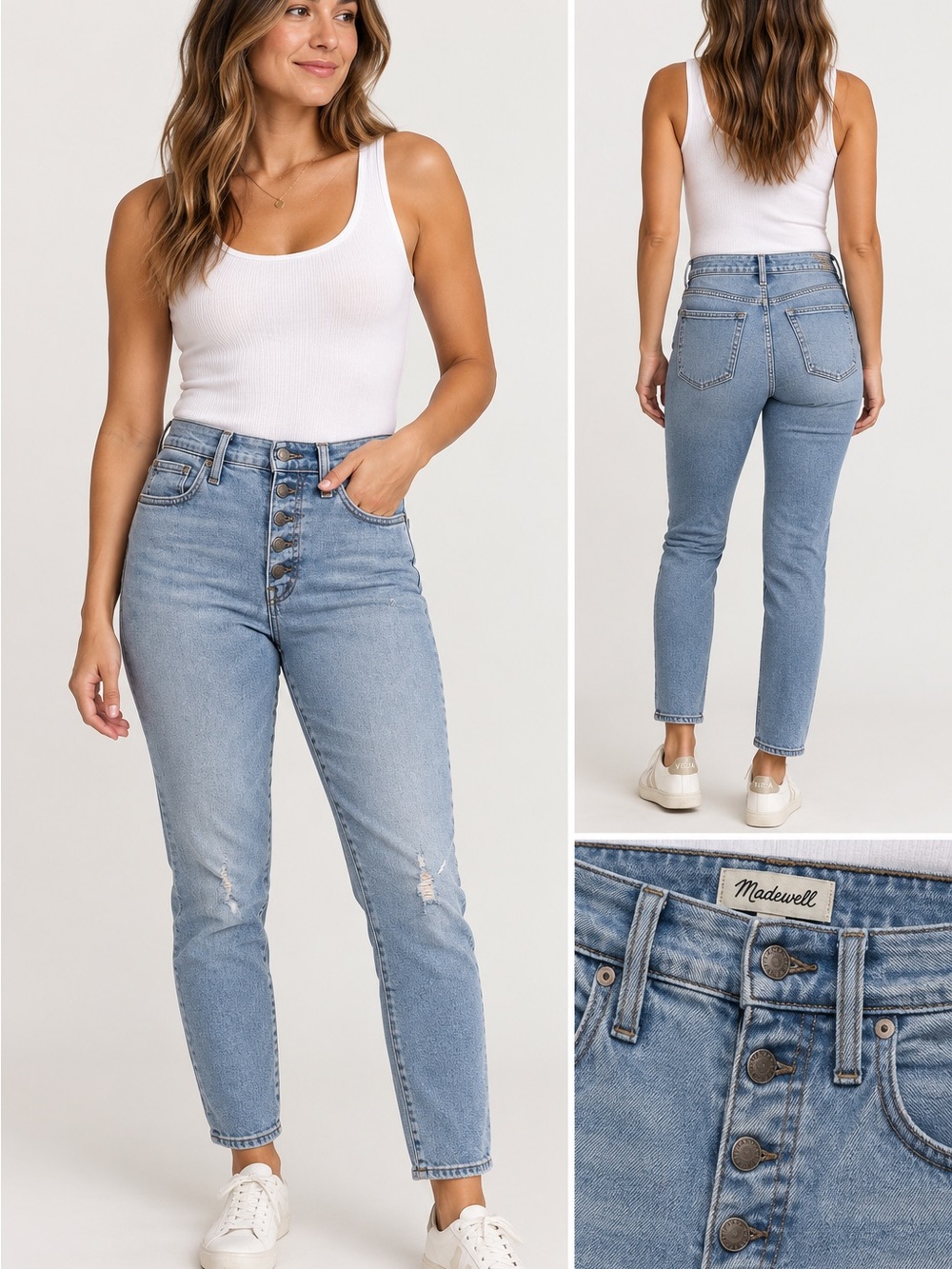 Madewell Light Wash Button Fly Jeans – Size 27